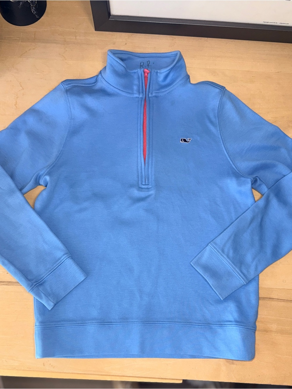 Vineyard Vines Light Blue Half Zip Pullover Sweater - Cotton Small 8/10